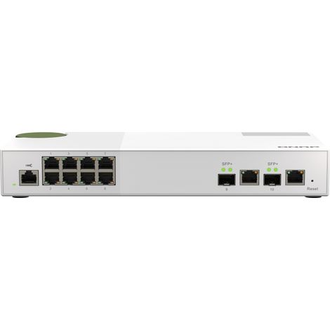 QNAP řízený switch QSW-M2108-2C (8x 2,5GbE RJ45 a 2x kombinované 10GbE SFP+ / RJ-45) (1/5)