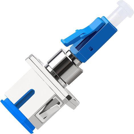 Adaptateur en fibre optique SC/APC femelle vers LC/APC mâle monomode - Adaptateur LC vers SC pour un couplage de fibre optique durable et rapide - Faible perte (SC/APC-LC/APC) (1/5)