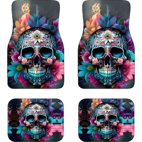 Tapis de sol de voiture style rétro en ensemble de quatre pièces, résistants à la saleté - 33 x 44+44 x 68cm [deux pièces chacun]