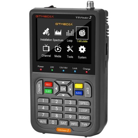 V8 Finder2 Pointeurs Satellites Sat Finder Meter Localisateur Signal Satellite Numérique pour DVB-S2X/S2/S Le réglage de la Parabole Satellite, 3.5" LCD HD H.264 7,4 V/4000 mAh (1/5)
