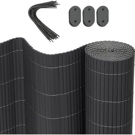 WOLTU Cañizo Pantallas Protectoras 800 x 100 cm PVC Resistente a los Rayos UV protección contra el Viento Valla privacidad para Jardín Balcón o Terraza Gris