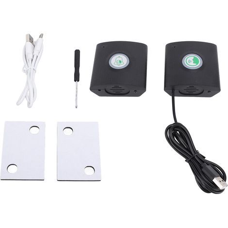 Sonnette USB Rechargeable Volume réglable longue portée sans fil interphone 2 voies sonnette de porte pour maison appartement bureau noir (1/5)