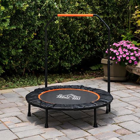 Trampoline fitness 102 cm pliable avec guidon réglable noir (1/5)