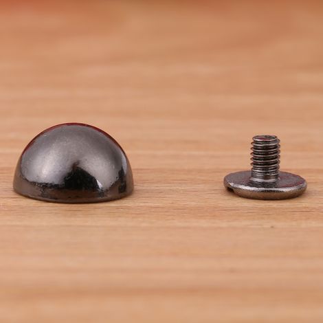 20 rivets décoratifs en métal noir pour cuir, sacs, ceintures et chaussures - lot de 20