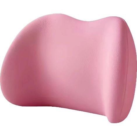 Cojín de soporte lumbar, diseño ergonómico, cómoda espuma viscoelástica, rosa. (1/2)