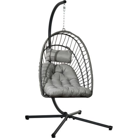 Chaise suspendue extérieur, Cadeira suspensa em rotin avec coussin, idéal pour uso intérieur et extérieur, idéal pour balcon e jardin., meuble extérieur, design moderne