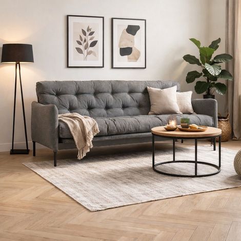 Schlafsofa 3-Sitzer – Grau – Mehrere Positionen – Renge
