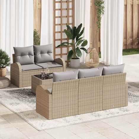 Gartensofa-set Beige 55 x 55 x 37 cm Poly-Rattan
