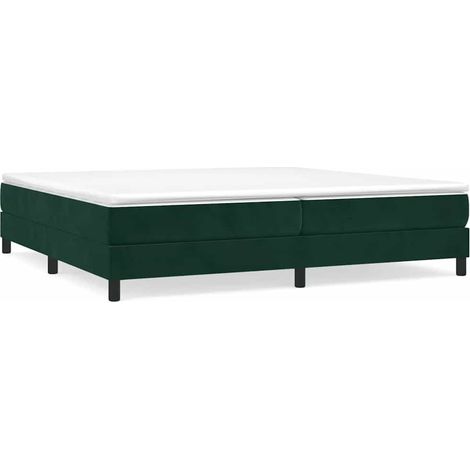 Maison Exclusive - Giroletto a Molle con Materasso Verde Scuro 200x200 cm Velluto (1/5)