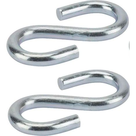 2 ganci a S, diametro 8 mm, in acciaio universale, per fissare corde, stoviglie, pareti, tende (1/2)
