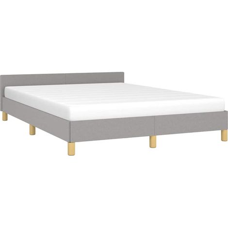 Bed Frame without Mattress Light Grey 180x200cm Super King Fabric vidaXL (1/4)
