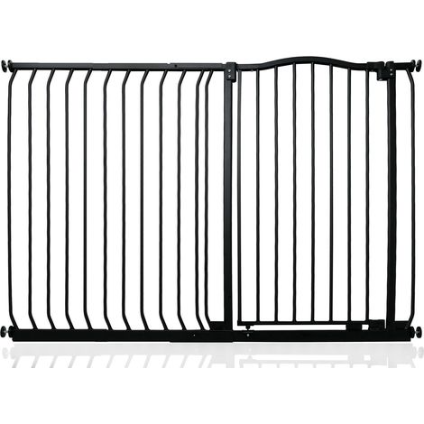 Bettacare Extra Tall Curved Top Dog Gate, 134cm - 143cm, Matt Black, Extra Tall 100cm in Height, Pressure Fit Pet Gate