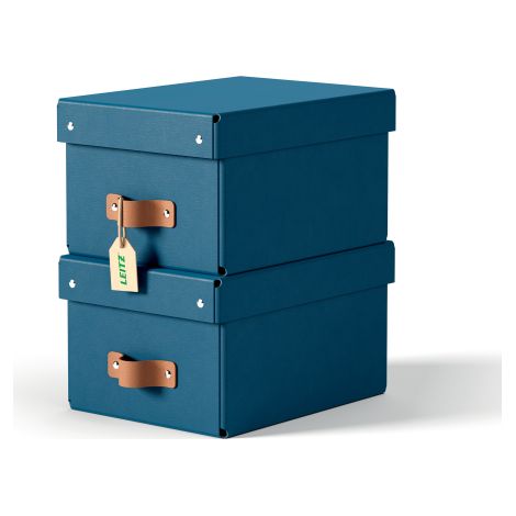 PACK 2 CAJAS DE ALMACENAMIENTO CARTÓN PEQUEÑA COLOR AZUL LEITZ 61470068