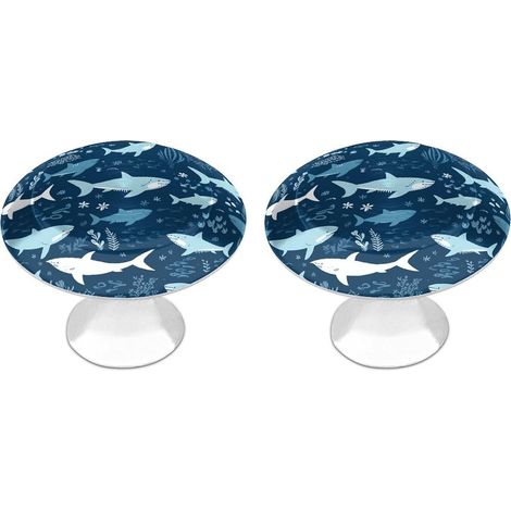 Boutons de tiroir ronds en acier inoxydable forme requin, pour (1/5)