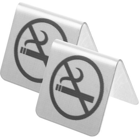 2 panneaux de table « Interdiction de fumer » double face en acier inoxydable-5.00X5.00X5.00CM (1/3)