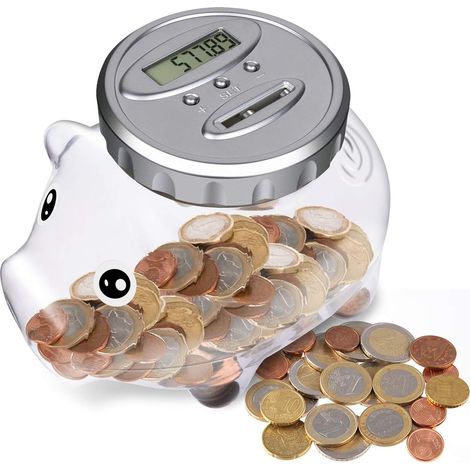 Automatikzähl-Sparschwein, Ostergeschenk Digitale Sparschwein，Kindergeschenk-Sparschwein mit LCD Anzeige, Geburtstag mit großer Kapazität, Urlaubsdepot Sparschwein