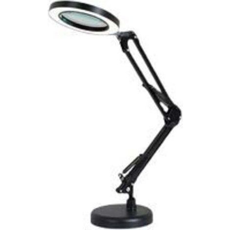 Lampe Loupe LED 5X, Lampe loupe de Bureau Bras Rotatif réglable, , Lentille en Verre de, pour l'entretien, l'artisanat, la Lecture, la Couture, Noir,de (1/4)