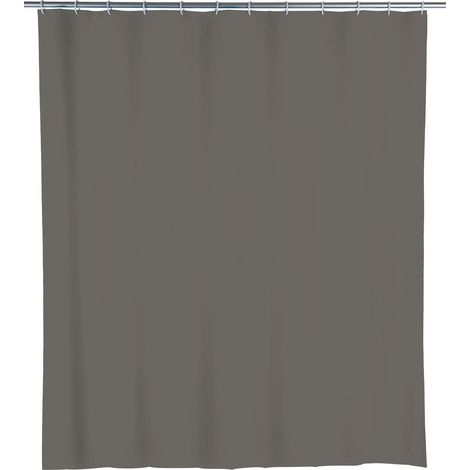 Rideau de Douche Gris Souris - imperméable à l'eau, Polyéthylène, 180 x 200 cm, Gris (1/2)