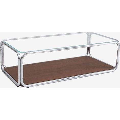 Mesa de centro rectangular 120x60 cm en hierro y cristal templado Kavena SKLUM        (1/5)