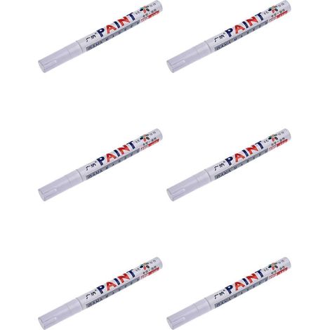 Lot de 6 marqueurs de peinture métallique permanents blancs pour pneus de voiture (1/5)