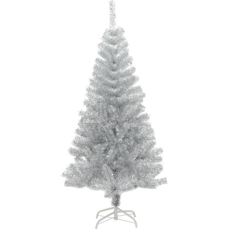 Sapin de Noël Arbre de Noël artificiel avec support argenté 120 cm PET (1/5)