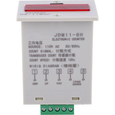 JDM11-6H Electronic Counter 6 Digits LED Digital Display Counter Relay Transducer CountAC110V (1/5)