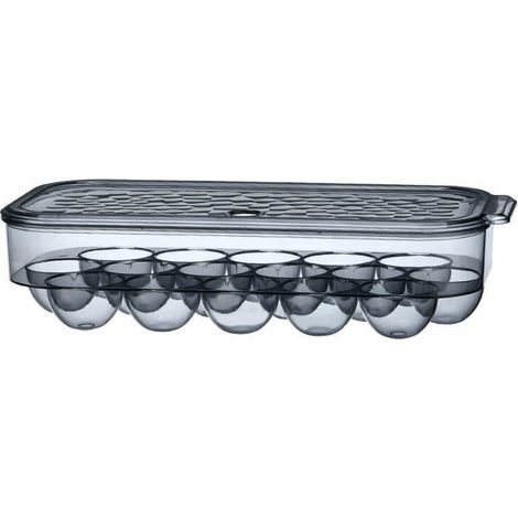 Boite a Oeufs en Plastique Conteneur de Stockage d'oeufs, Sans BPA, Empilable Rangement Frigo Oeuf avec Couvercle pour 16 Œufs, pour Réfrigérateurs de Cuisine Gardez Le Frais (noir) (1/5)
