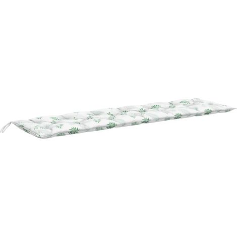 Cuscino Panca da Giardino Motivo a Foglie 200x50x7 cm Tessuto vidaXL