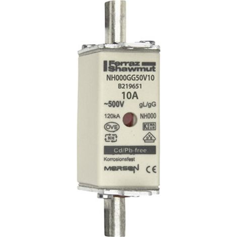 Mersen 1B631.000000 NH-Sicherung Sicherungsgröße = 000 10 A 500 V 1 St.