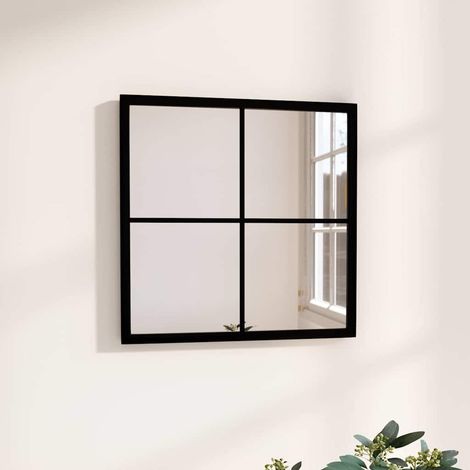 Miroir mural Noir 40x40 cm métal (1/5)