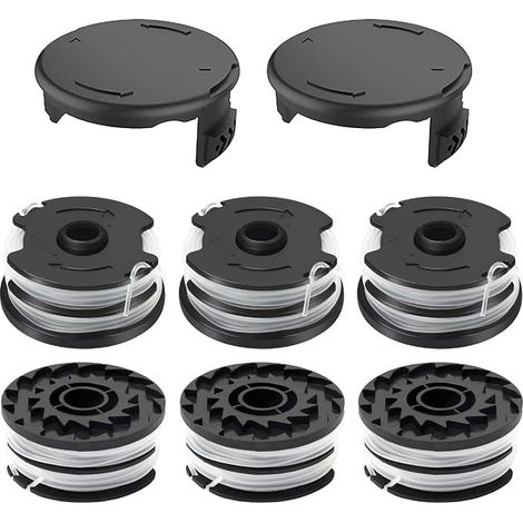 Bobina de hilo adecuada para Parkside TLP-01, desbrozadora de repuesto para Parkside PRTA 20-Li C3, A1, B1, B2, PRT 550 A1, A2, A3, A5, B6, PRT 300 A1, cubierta TLP-01-1 (6 bobinas + 2 cubiertas) (1/5)