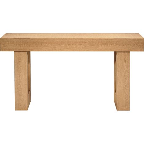Mophorn Konsolentisch Sofatisch (160 x 35 x 85 cm / L x B x H), schmaler rechteckiger Tisch aus Spanplatte für Eingangsbereich, Schlafzimmer, Wohnzimmer oder Flur, Beistelltisch in Naturholz-Optik (1/5)