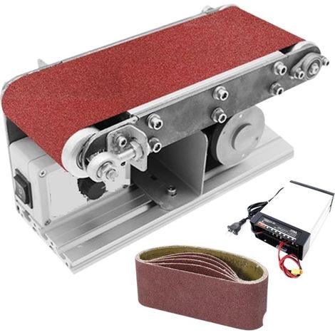 Polisseuse Ponceuse Bricolage Polissage Rectifieuse Bureau Ceinture Machine Cutter Bords Aiguiseur Multifonctionnel Ponceuse À Bande Avec 10 Pièces Ceinture 533 75mm (1/5)