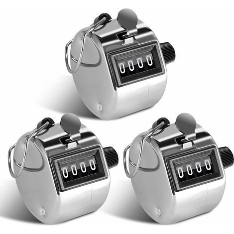 Compteur de passage manuel 4 chiffres, lot de 3 unités en plastique résistant – pour comptage de personnes, golf ou entraînement (1/5)