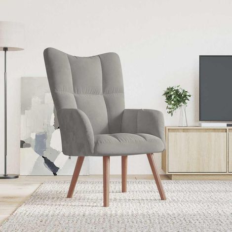 vidaXL Sillón de relax de terciopelo gris claro (1/5)