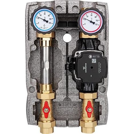 Kit de circuit de chauffage Easyflow DN25 (1") non mélangé avec circuit de compteur de chaleur, pompe Grundfos UPM3S AUTO 25-60