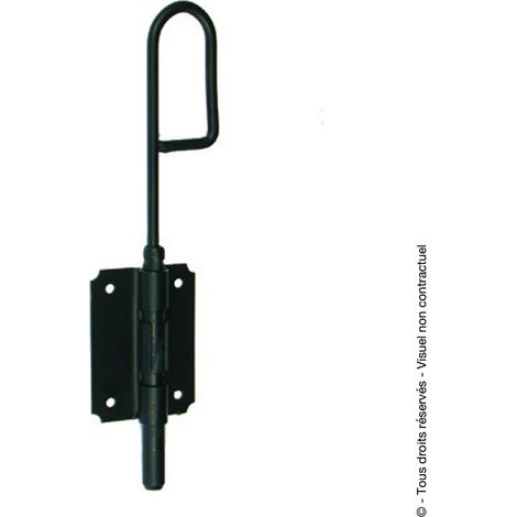 Verrou baïonnette à visser acier - zingué noir - Diamètre de la tige 16 mm - Longueur 500 mm - TORBEL INDUSTRIE