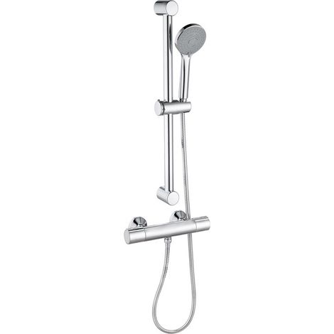 Signature Balance Cool-Touch Thermostatic Bar Mixer Shower with Adjustable Shower Riser Kit - Chrome (1/2)