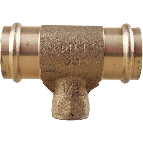 Raccord laiton à sertir et à visser - Té Femelle Femelle Femelle 35 x 1/2" (15/21) x 35 (1/3)
