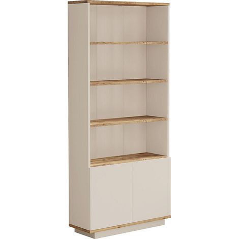Libreria 2 ante e 4 nicchie Beige e naturale - LOTULA