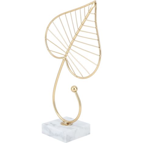Statue de feuille légère, socle en marbre luxueux, facile à nettoyer, décoration pour couloir.