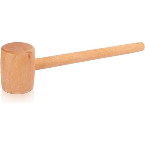 Maillet en Bois, Marteau en Bois Professionnel avec poignée Ergonomique, Mini Marteau en Bois Portable pour Menuisier Bricolage en Cuir