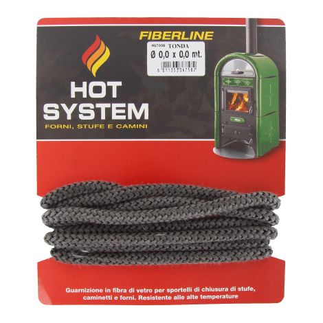 Joint rond en fibre de verre 6 mm pour portes de poele chemine'e et four longueur 2,5 m
