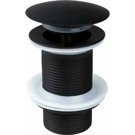 Bonde de lavabo sans trop-plein universelle, pop-up clic-clac, noir (1/4)