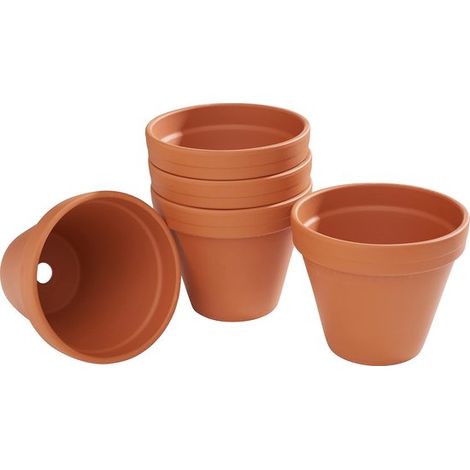 Pots en terre cuite non émaillée, grand choix de pots en argile, plantes, décoration, art floral, diamètre intérieur 13 cm, lot de 5 (1/5)