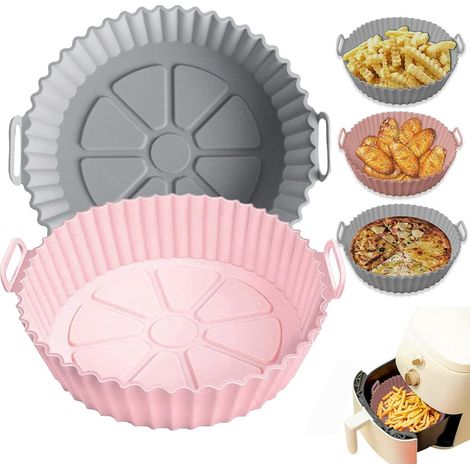 Accessoires pour friteuse à air chaud - Panier pour friteuse à air chaud - Alternative au papier sulfurisé - 20 cm - Moules en silicone pour friteuse à air chaud - Papier sulfurisé en silicone pour fr (1/5)