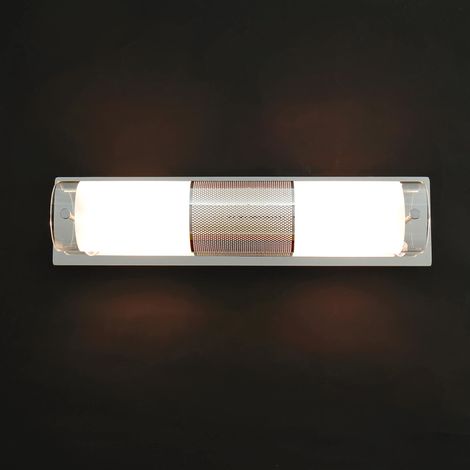 Wandlampe Badezimmer Glas Metall 2x E14 in Silber blendarm Badlampe Spiegelleuchte