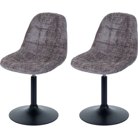 Lot de 2 chaises de salle à manger HWC-A60, chaise de cuisine chaise pivotante, acier MVG tissu/textile chenille (465g/m (1/2)