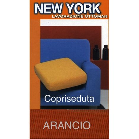 Copriseduta Divano New York Arancio - Tessuto Elasticizzato a Costine Antipilling - Made in Italy copriseduta 1posto 60x60 (1/5)