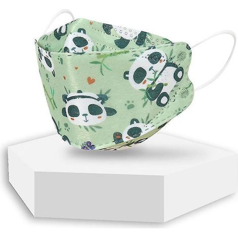 KF94-Kindermasken, KN95-Masken, Schutzmasken, Einweg-KF94-Masken mit Cartoon-Motiven – 100 Stück – Grün (1/5)